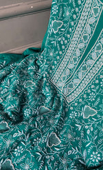 Load image into Gallery viewer, Women's Lakhnavi Handcrafted Pure Silk Georgette Chikankari Kurta And Dupatta Set- HONC0258089