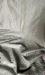 Load image into Gallery viewer, Lucknowi Handcrafted Chanderi Silk Chikankari Unstitched Men's Kurta Fabric - HONC0306343