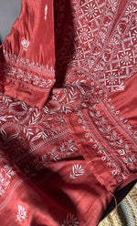 Load image into Gallery viewer, Women's Lakhnavi Handcrafted Chanderi Silk Semi - Stitched Kurta And Dupatta Set - HONC0308700