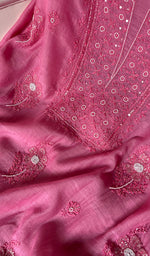 将图像加载到图库查看器中, Women's Lucknowi Handcrafted Mul Chanderi Chikankari Full Suit Material - HONC0260958