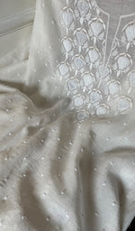 将图像加载到图库查看器中, Jazba Women's Lakhnavi Handcrafted Mul Chanderi Unstitched Kurta And Dupatta Set - HONC0298591