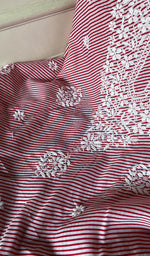 将图像加载到图库查看器中, Women's Lakhnavi Handcrafted Cotton Chikankari Unstitched Kurti Fabric - HONC0364282