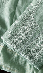 Load image into Gallery viewer, Women's Lakhnavi Handcrafted Mul Chanderi Semi - Stitched Kurta And Dupatta Set - HONC0200719