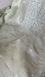 Load image into Gallery viewer, Women's Lakhnavi Handcrafted Mul Chanderi Chikankari Full Suit Material - HONC0279290