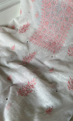 Load image into Gallery viewer, Women's Lakhnavi Handcrafted Unstitched Mul Chanderi Kurta And Dupatta Set - HONC0267155