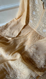 将图像加载到图库查看器中, Women's Lakhnavi Handcrafted Mul Chanderi Semi - Stitched Kurta And Dupatta Set - HONC0291254