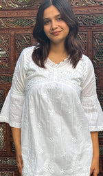 Load image into Gallery viewer, Rania Women's Lakhnavi Handcrafted Cotton Chikankari Kurta And Palazzo Set - HONC0270133