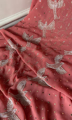 将图像加载到图库查看器中, Chidiya Women's Lucknowi Handcrafted Viscose Georgette Unstitched Chikankari Suit Material - HONC0334990