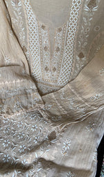Load image into Gallery viewer, Women's Lakhnavi Handcrafted Tissue Chanderi Semi-Stitched Kurta And Dupatta Set - HONC0352165