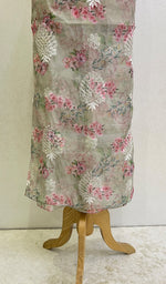 Load image into Gallery viewer, Women's Lakhnavi Handcrafted Organza Chikankari Unstitched Kurti Fabric - HONC0165659