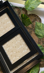 Load image into Gallery viewer, Handcrafted Chikankari Tray with Two Coasters – Wooden Frame - HONC0313535