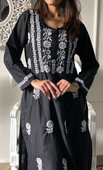 Load image into Gallery viewer, Women's Lucknowi Handcrafted Cotton Chikankari Kurti - HONC0330822