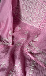 Load image into Gallery viewer, Women's Lakhnavi Handcrafted Mul Chanderi Semi - Stitched Kurta And Dupatta Set - HONC0281949