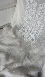 Load image into Gallery viewer, Women's Lakhnavi Handcrafted Mul Chanderi Unstitched Kurta And Dupatta Set - HONC0329465