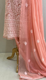 Load image into Gallery viewer, Parizia Women's Lucknowi Handcrafted Faux-Georgette Chikankari Suit Material - HONC0196198
