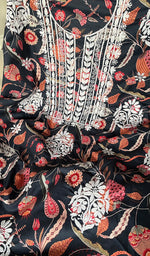 Load image into Gallery viewer, Women's Lakhnavi Handcrafted Cotton Chikankari Unstitched Kurti Fabric - HONC0268836