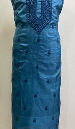 Load image into Gallery viewer, Lucknowi Handcrafted Chanderi Silk Chikankari Unstitched Men's Kurta Fabric - HONC0186273