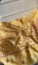 Load image into Gallery viewer, Women's Lakhnavi Handcrafted Chanderi Silk Unstitched Chikankari Full Suit - HONC0369251
