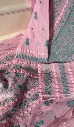 Load image into Gallery viewer, Women's Lakhnavi Handcrafted Mul Chanderi Unstitched Kurta And Dupatta Set - HONC0296163