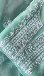 Load image into Gallery viewer, Kiara Women's Lakhnavi Handcrafted Pure Organza Chikankari Unstitched Kurta And Dupatta Set - HONC0225982