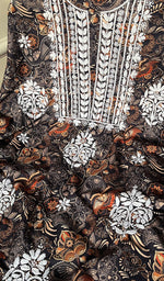 Load image into Gallery viewer, Women's Lakhnavi Handcrafted Cotton Chikankari Unstitched Kurti Fabric - HONC0268840