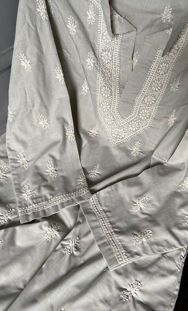 Men's Lucknowi Handcrafted Cotton Chikankari Kurta - HONC0302822