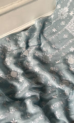 将图像加载到图库查看器中, Women's Lakhnavi Handcrafted Unstitched Mul Chanderi Kurta And Dupatta Set - HONC0329030