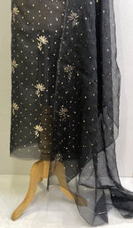 将图像加载到图库查看器中, Marifa Women's Lakhnavi Handcrafted Organza Chikankari Unstitched Kurta And Dupatta Set - HONC0178793