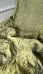 将图像加载到图库查看器中, Women's Lakhnavi Handcrafted Maheshwari Mul Chanderi Unstitched Kurta And Dupatta Set - HONC0268581