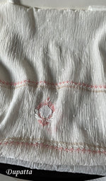 Load image into Gallery viewer, Junoon Women's Lakhnavi Handcrafted Mul Chanderi Unstitched Kurta And Dupatta Set - HONC0266445