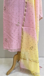 Load image into Gallery viewer, Women's Lakhnavi Handcrafted Mul Chanderi Kurta And Dupatta Set- HONC0144823