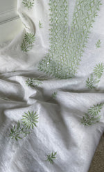 将图像加载到图库查看器中, Women's Lakhnavi Handcrafted Mul Chanderi Unstitched Kurta And Dupatta Set - HONC0311228