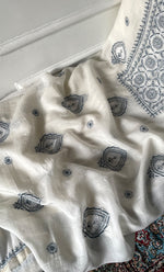 Load image into Gallery viewer, Women's Lakhnavi Handcrafted Unstitched Mul Chanderi Kurta And Dupatta Set - HONC03274830