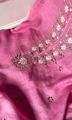 Load image into Gallery viewer, Women's Lakhnavi Handcrafted Unstitched Mul Chanderi Kurta And Dupatta Set - HONC0323630