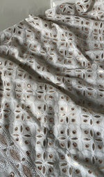 将图像加载到图库查看器中, Saima Women's Lakhnavi Handcrafted Pure Silk Georgette Chikankari  Kurti Fabric - HONC0229266