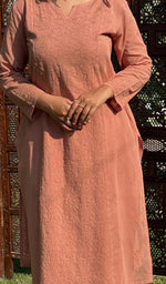 将图像加载到图库查看器中, Women's Lakhnavi Handcrafted Cotton Chikankari Kurta, Palazzo and Dupatta Set - HONC0136651