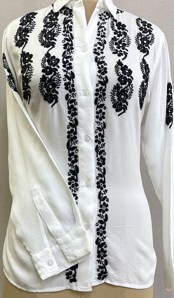 Women's Lakhnavi Handcrafted Modal Cotton Chikankari Top - HONC0196891