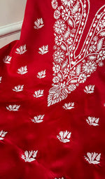 将图像加载到图库查看器中, Women's Lakhnavi Handcrafted Cotton Chikankari Suit Material - HONC0232446