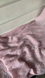 Load image into Gallery viewer, Women's Lakhnavi Handcrafted Mul Chanderi Semi Stitched Kurta And Dupatta Set