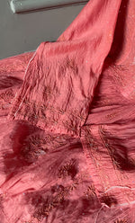 Load image into Gallery viewer, Women's Lakhnavi Handcrafted Mul Chanderi Semi - stitched Kurta And Dupatta Set- HONC0294463