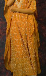 将图像加载到图库查看器中, Rabia Women's Lucknowi Handcrafted Mul chanderi Chikankari Kaftan - HONC0312013