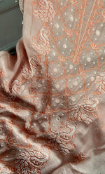 Load image into Gallery viewer, Women's Lakhnavi Handcrafted Mul Chanderi Unstitched Kurta And Dupatta Set- HONC0312986