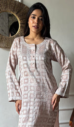 将图像加载到图库查看器中, Prisha Women's Lakhnavi Handcrafted Cotton Chikankari Kurti - HONC0335252