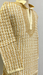 Load image into Gallery viewer, Men&#39;s Lucknowi Handcrafted Cotton Chikankari Kurta - c
