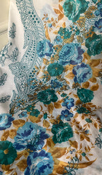 将图像加载到图库查看器中, Women's Lakhnavi Handcrafted Cotton Chikankari Unstitched Kurti Fabric - HONC0284346