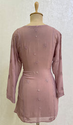 Load image into Gallery viewer, Women's Lucknowi Handcrafted Viscose Georgette Chikankari Top - HONC0152248