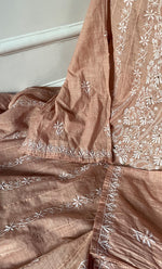 Load image into Gallery viewer, Women's Lakhnavi Handcrafted Chanderi Silk Semi - Stitched Anarkali And Dupatta Set - HONC0273163