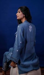 Load image into Gallery viewer, Shazana Women's Lakhnavi Handcrafted Modal Cotton Chikankari Chikankari Top and Pant Set - HONC0213487