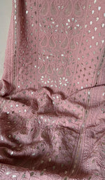 Load image into Gallery viewer, Women's Lakhnavi Handcrafted Viscose Georgette Chikankari Full Suit Material - HONC0270932