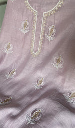 Load image into Gallery viewer, Mahira Women's Lakhnavi Handcrafted Mul Chanderi Unstitched Chikankari Full Suit - HONC0355238